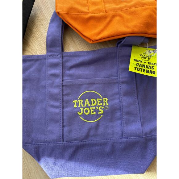 Trader Joe's Mini Tote (Set of 4) Halloween Trick-Or-Treat Canvas Bag-NWT - Picture 5 of 6
